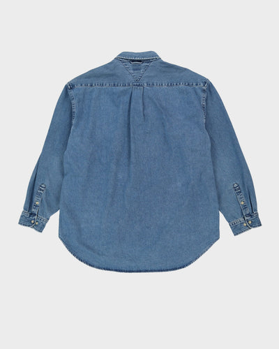 Tommy Hilfiger Blue Checked Denim Shirt - XXXL