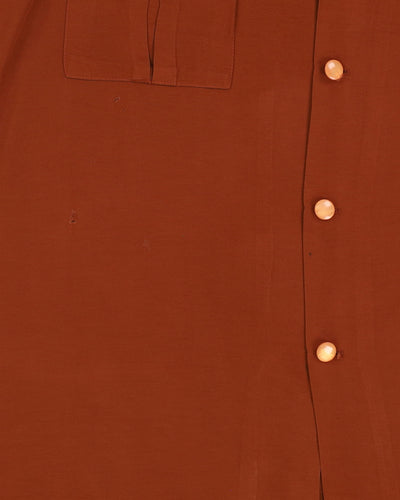 Vintage 1950s Brown Short Sleeve Shirt - XXXL