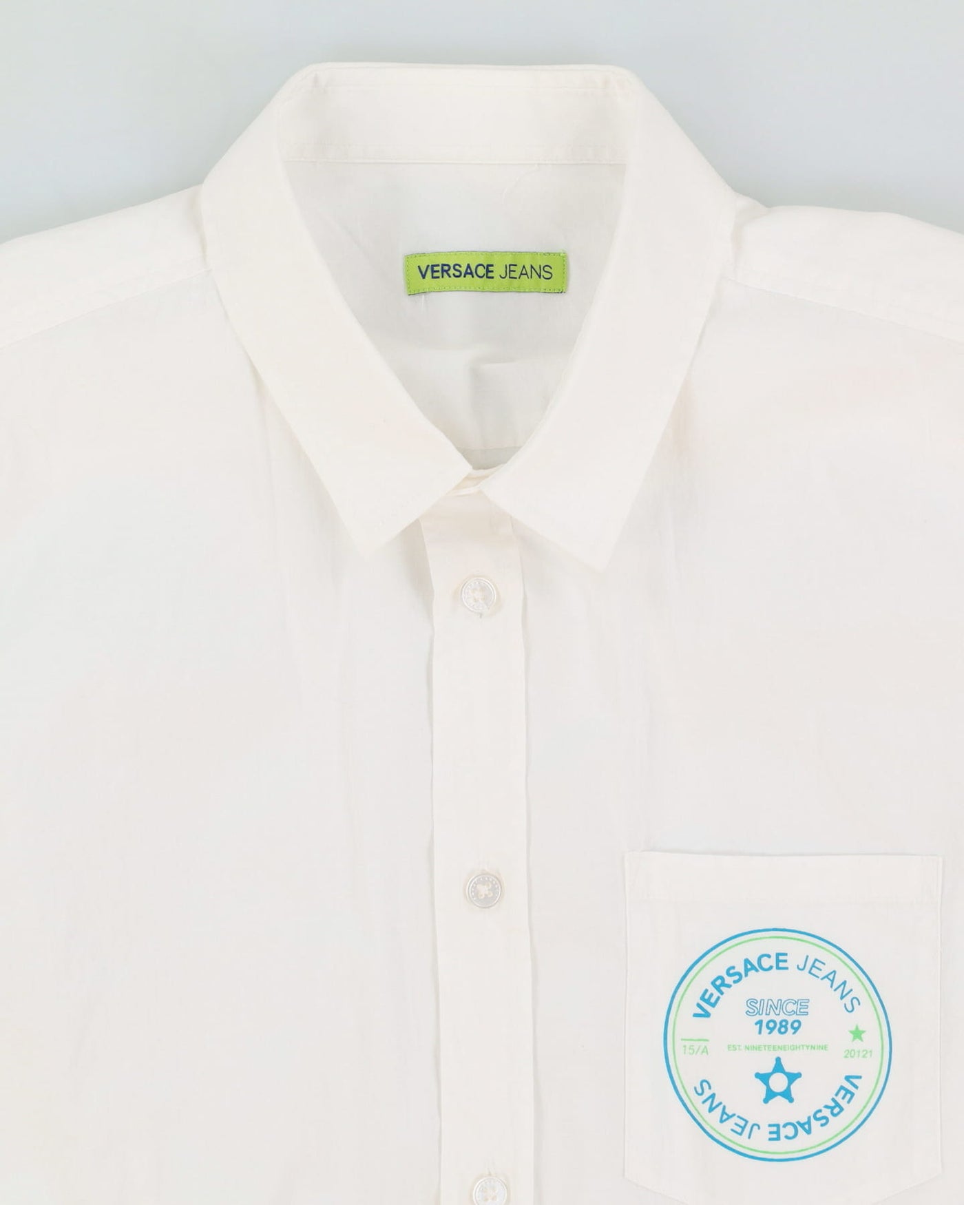 Versace Jeans White Short Sleeve Shirt - M