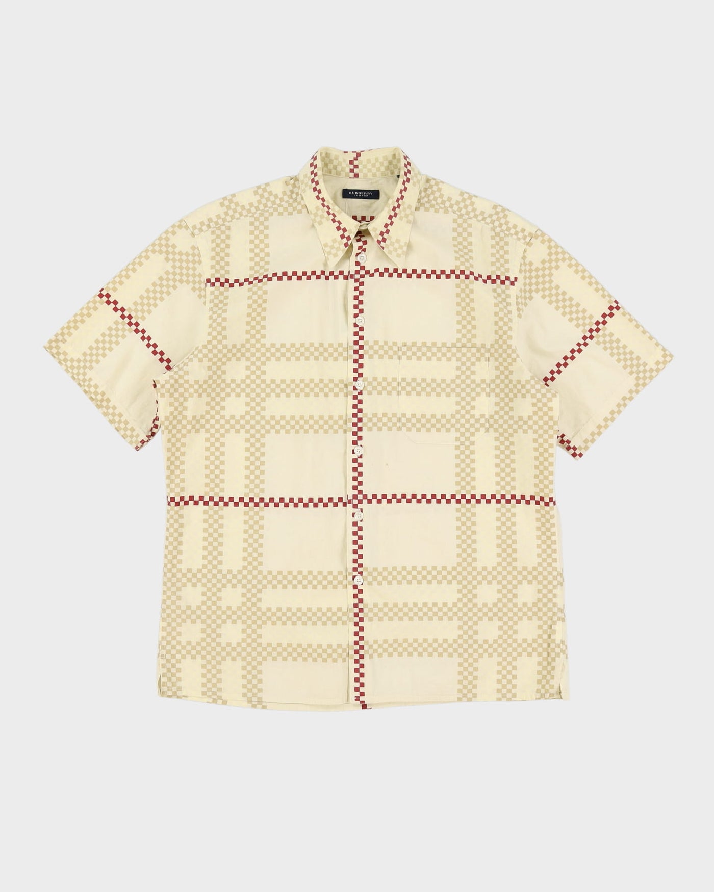 Burberry London Patterned Short Sleeve Shirt - M