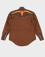 Vintage 1980s Brown Embroidered Western Shirt - L