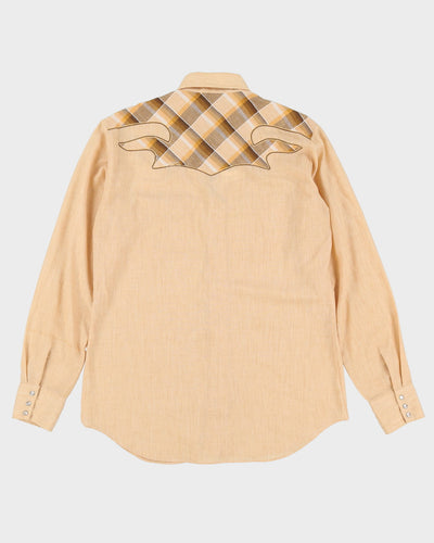 Vintage 1980s Beige And Brown Western Shirt - XL