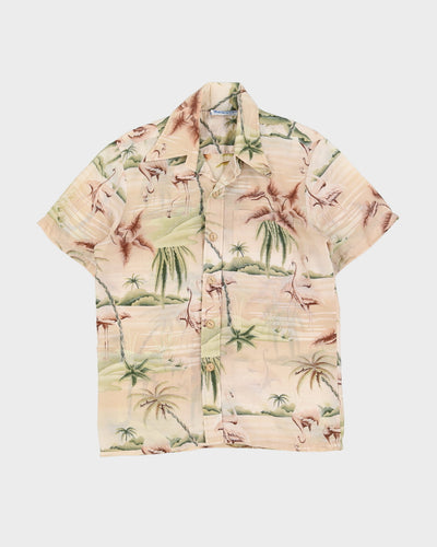 Vintage 1970s Ocean Pacific Beige Hawaiian Shirt - S