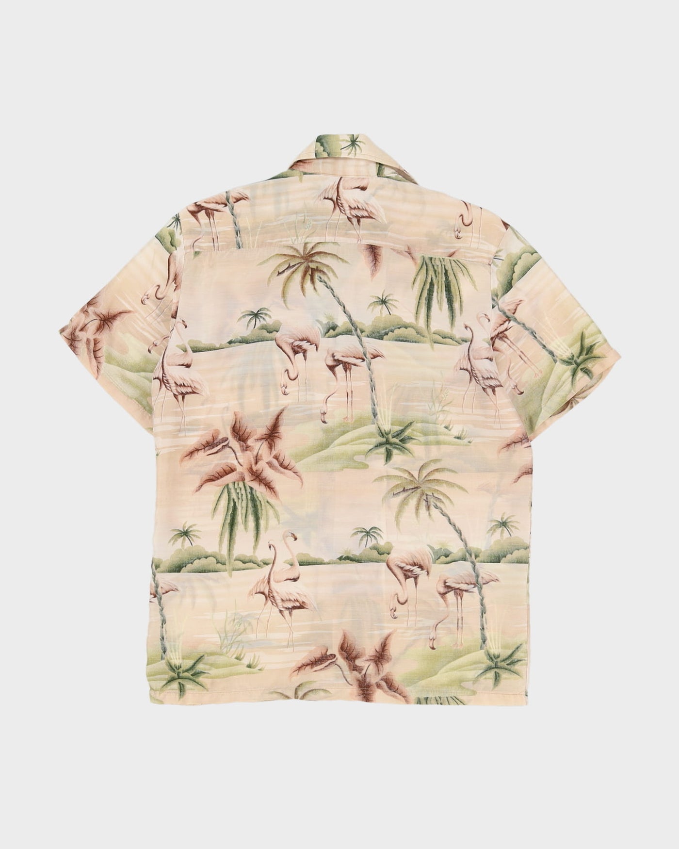 Vintage 1970s Ocean Pacific Beige Hawaiian Shirt - S