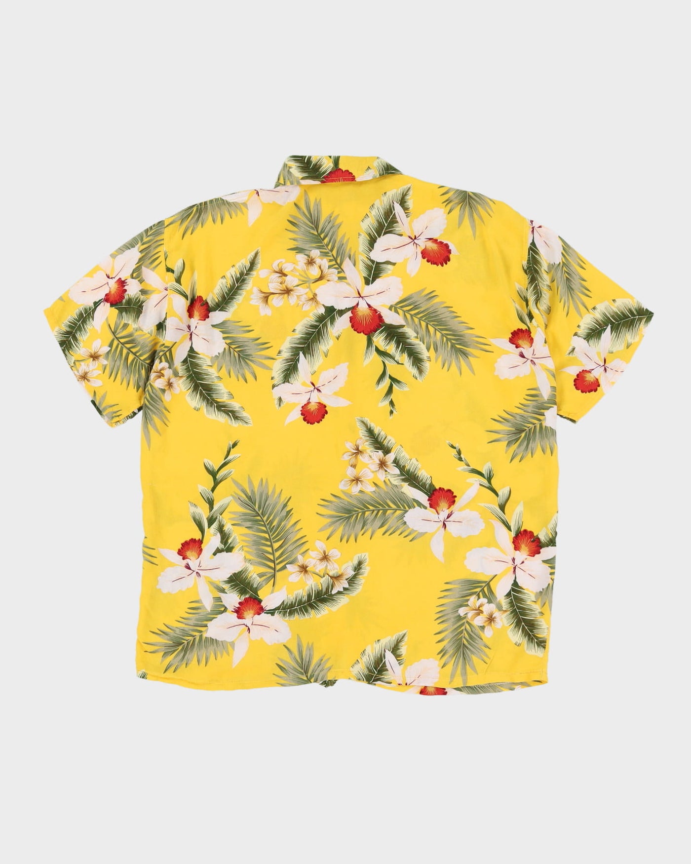 00s Yellow Floral Hawaiian Shirt - M