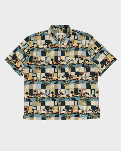 00s Bill Blass Patterned Hawaiian Shirt - XXL