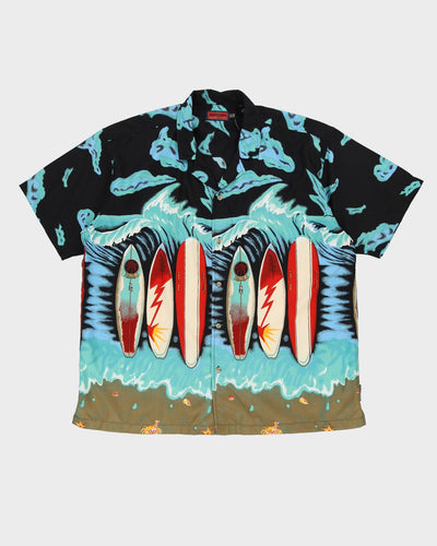 Y2K Surf Boards Patterned Hawaiian Shirt - XXXL