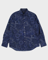 Ralph Lauren Navy Paisley Long Sleeve Patterned Shirt - L / XL