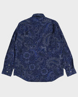Ralph Lauren Navy Paisley Long Sleeve Patterned Shirt - L / XL