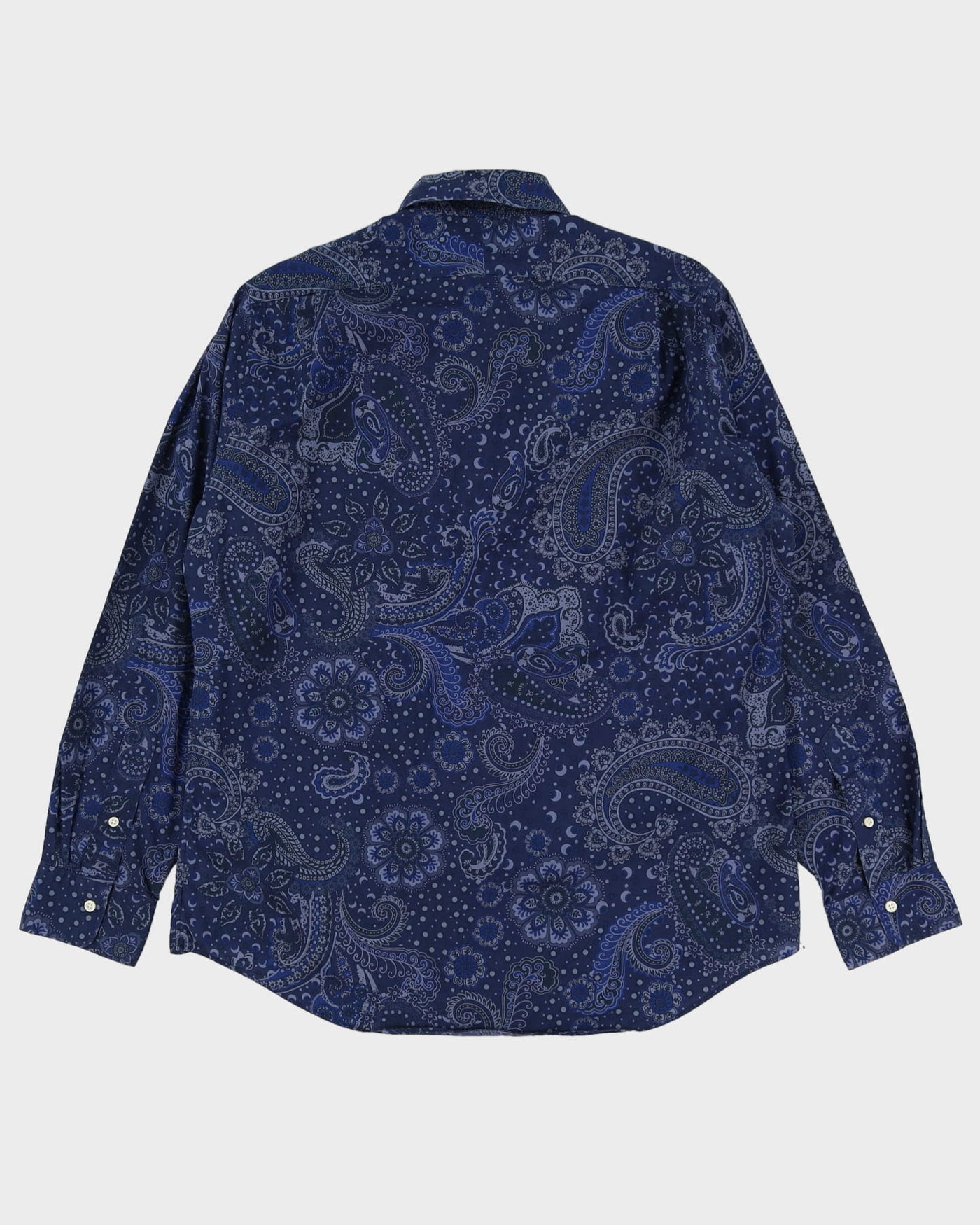 Ralph Lauren Navy Paisley Long Sleeve Patterned Shirt - L / XL