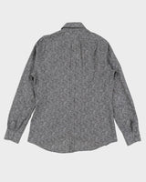 Dolce &amp; Gabbana Gold Grey Floral Long Sleeve Patterned Shirt - L