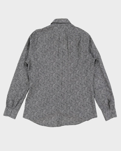 Dolce & Gabbana Gold Grey Floral Long Sleeve Patterned Shirt - L