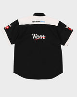 90s / 00s F1 Mercedes Benz Short-Sleeve Black Racing Work Shirt - XXL