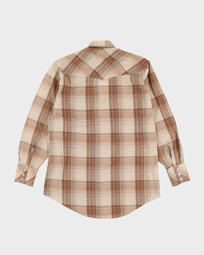 Vintage 90s Bar-M Brown Check Western Shirt - XL