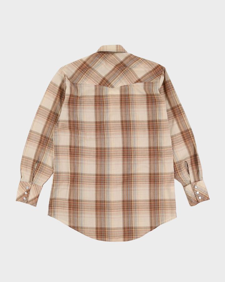 Vintage 90s Bar-M Brown Check Western Shirt - XL