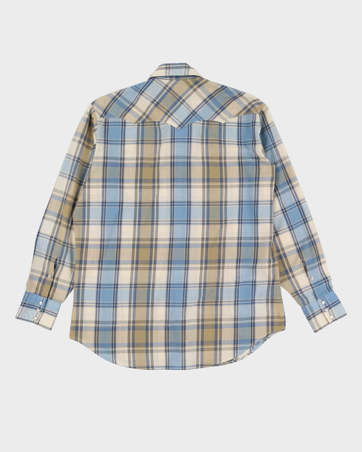 Vintage 80s GWG Blue Check Western Shirt - L / XL
