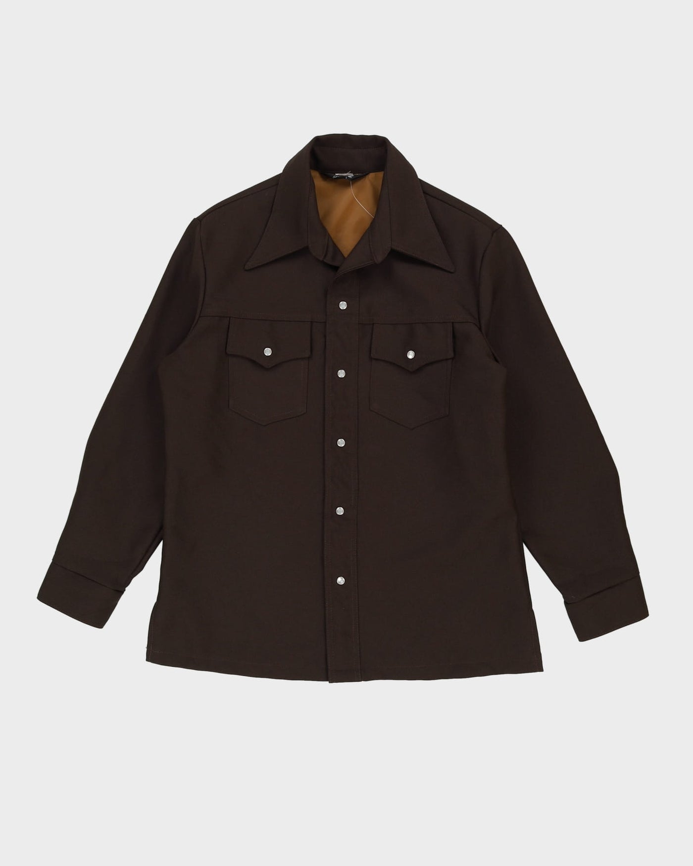 Vintage 70s JC Penney Brown Heavyweight Western Shirt - L