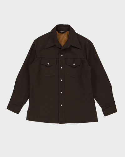 Vintage 70s JC Penney Brown Heavyweight Western Shirt - L