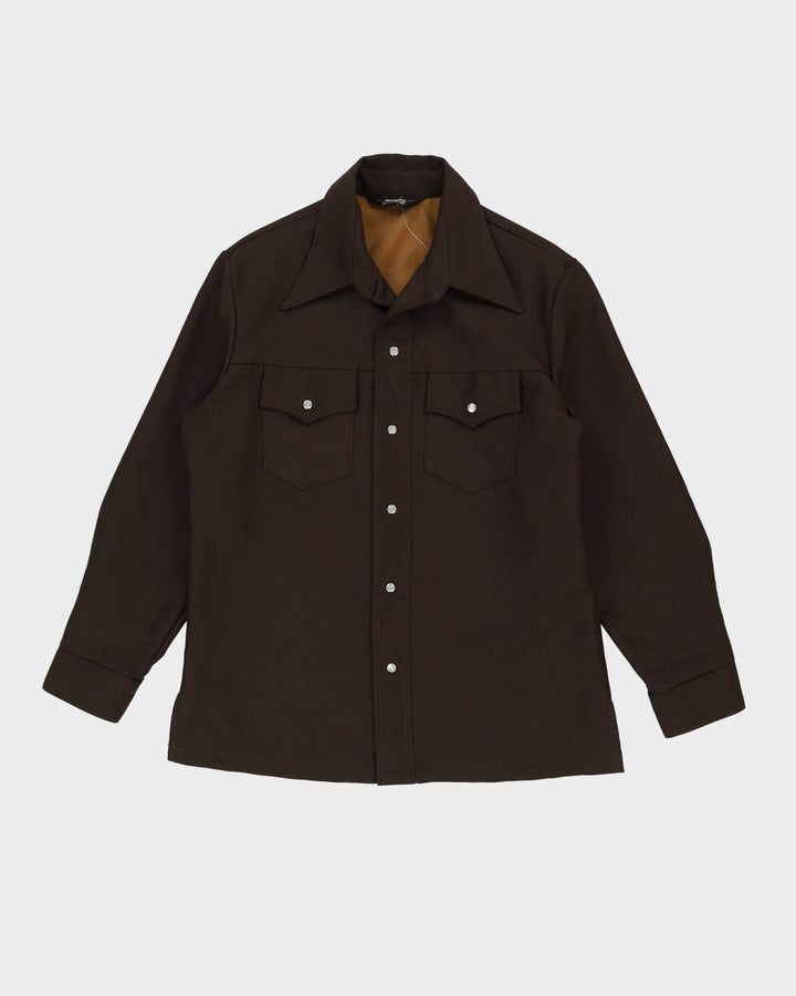 Vintage 70s JC Penney Brown Heavyweight Western Shirt - L