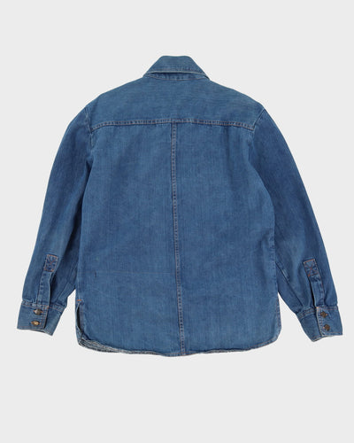 90s Carl Michaels Blue Long-Sleeve Denim Shirt - XL