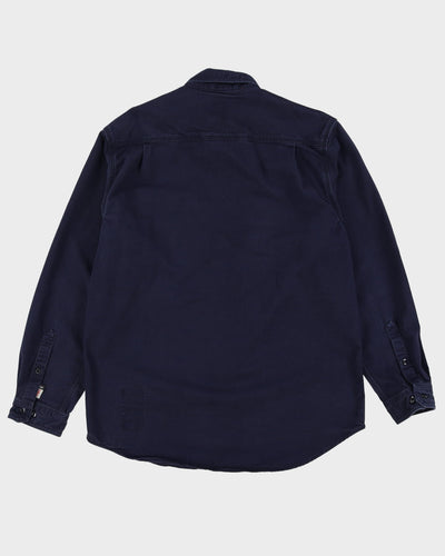 Vintage Carhartt FR Navy Long-Sleeve Denim Shirt - L