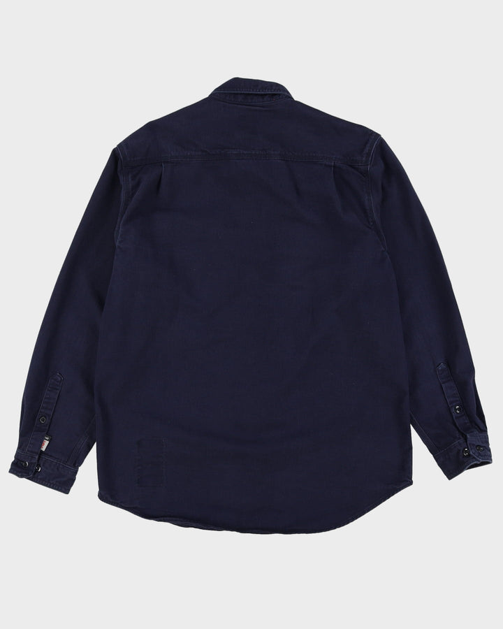 Vintage Carhartt FR Navy Long-Sleeve Denim Shirt - L