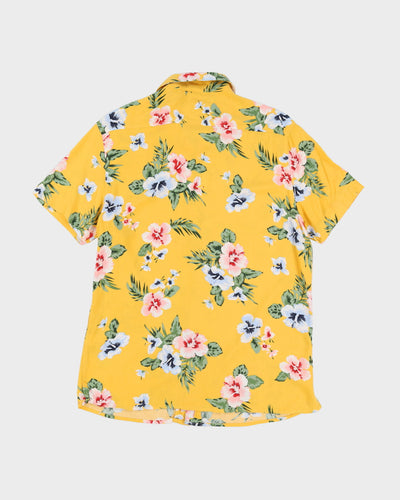 Vintage 90s Yellow Floral Patterned Shirt - L