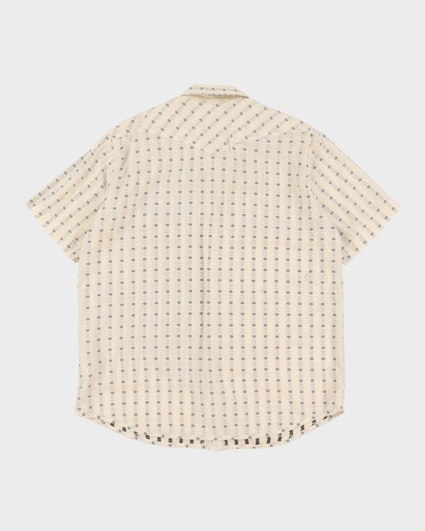 Vintage 90s Levi's Off-White / Cream Patterned Short-Sleeve Patterned Shirt - XL