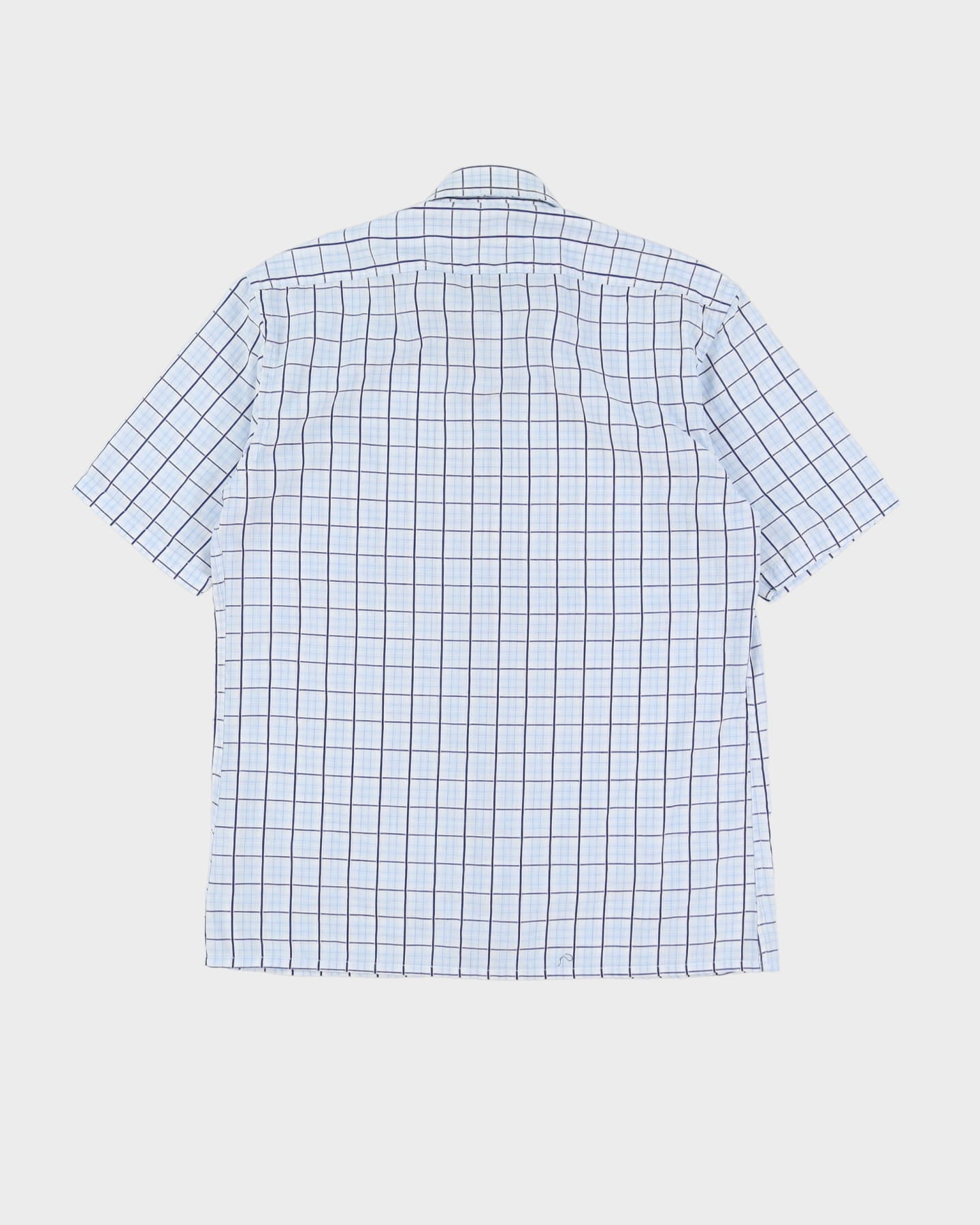 00s YSL Yves Saint Laurent Short-Sleeve Blue Check Shirt - L