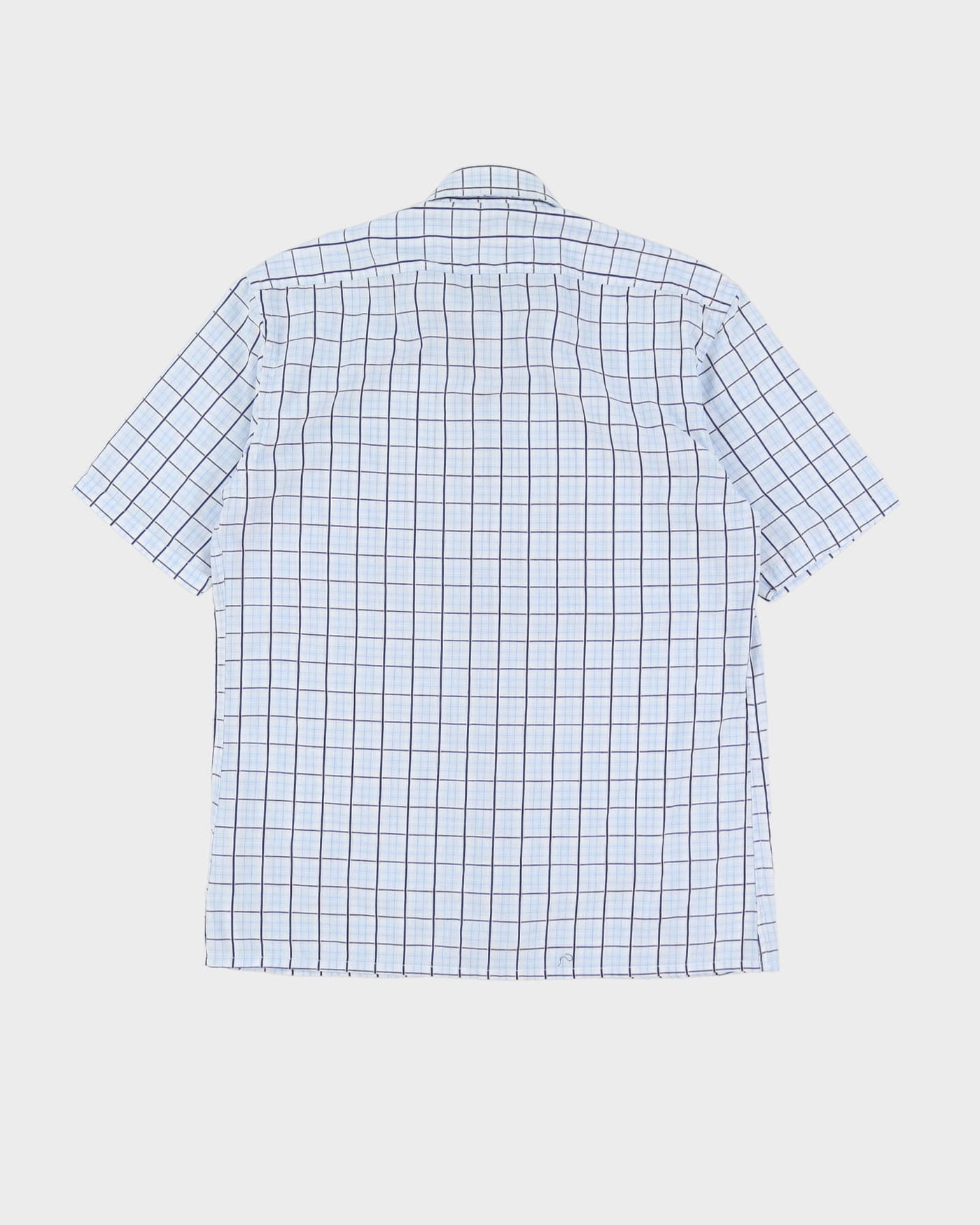 00s YSL Yves Saint Laurent Short-Sleeve Blue Check Shirt - L