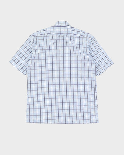 00s YSL Yves Saint Laurent Short-Sleeve Blue Check Shirt - L