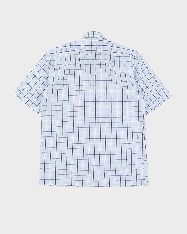 00s YSL Yves Saint Laurent Short-Sleeve Blue Check Shirt - L