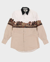 Vintage 90s Cumberland Outfitters Beige / White Western Long-Sleeve Shirt - M