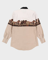 Vintage 90s Cumberland Outfitters Beige / White Western Long-Sleeve Shirt - M