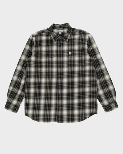 Vintage Carhartt Black / Green Long-Sleeve Oversized Flannel Shirt - XL / XXL