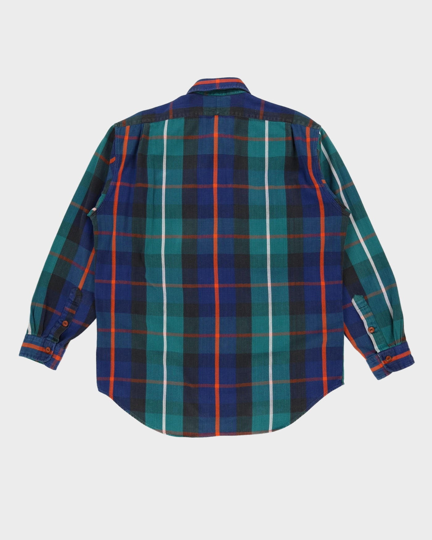 Vintage Polo Sport Green / Navy Check Oversized Flannel Shirt - L