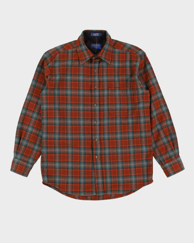 Pendleton Orange Checked Wool Shirt - L
