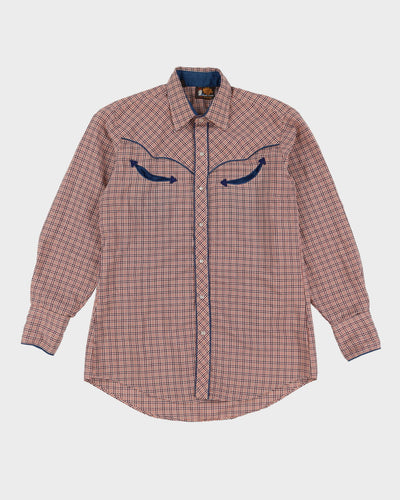 Vintage 1980s Kenny Rogers Checked Western Shirt - M