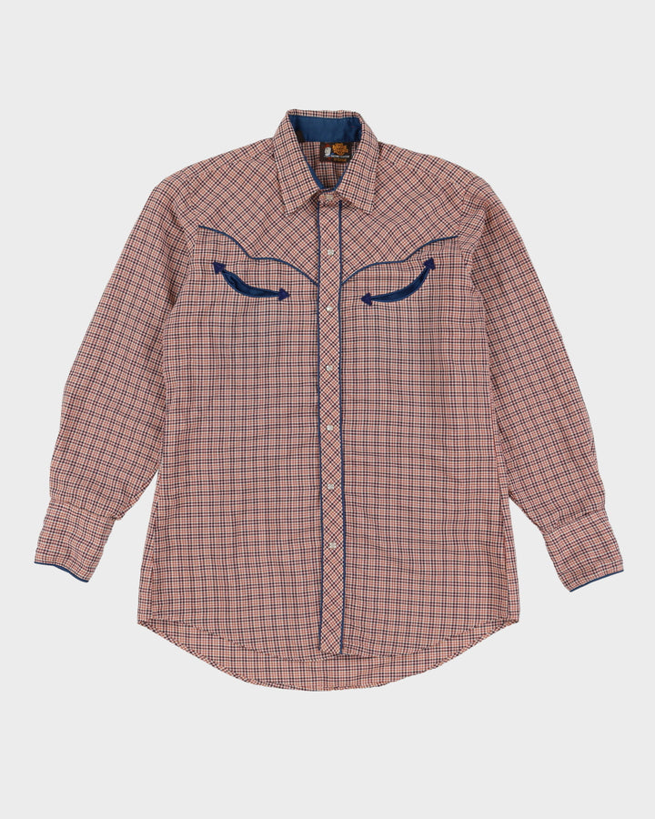 Vintage 1980s Kenny Rogers Checked Western Shirt - M