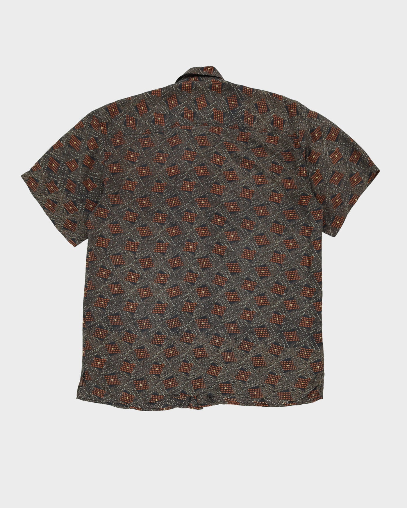 Green Patterned Silk Shirt - XXL