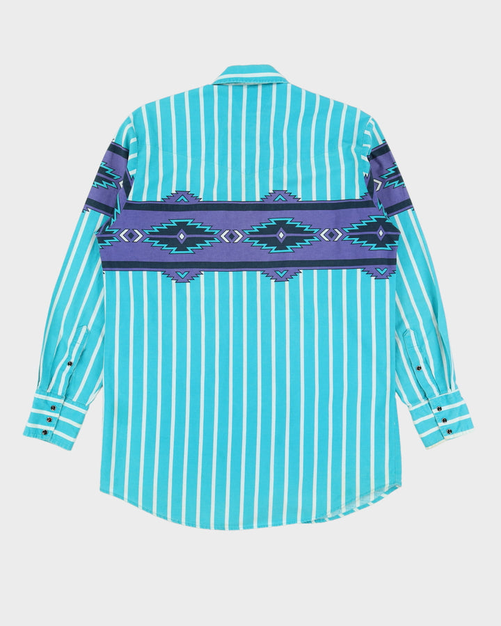 00s Roper Blue Striped Western Shirt - XL