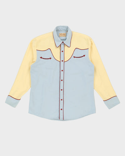 Scully Blue And Yellow Western Shirt - L