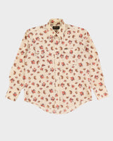 Vintage 1970s Beige Floral Western Shirt - XL