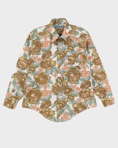 Vintage 1970s Floral Pastel Patterned Shirt - XL