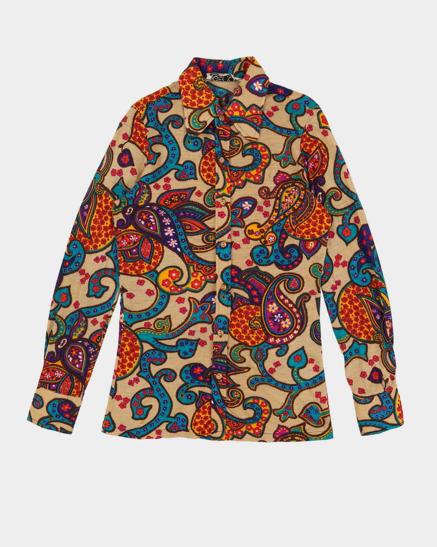 Vintage 1970s Paisley Patterned Shirt - M
