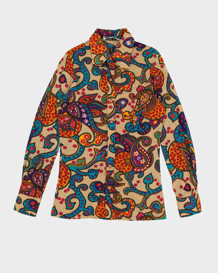 Vintage 1970s Paisley Patterned Shirt - M
