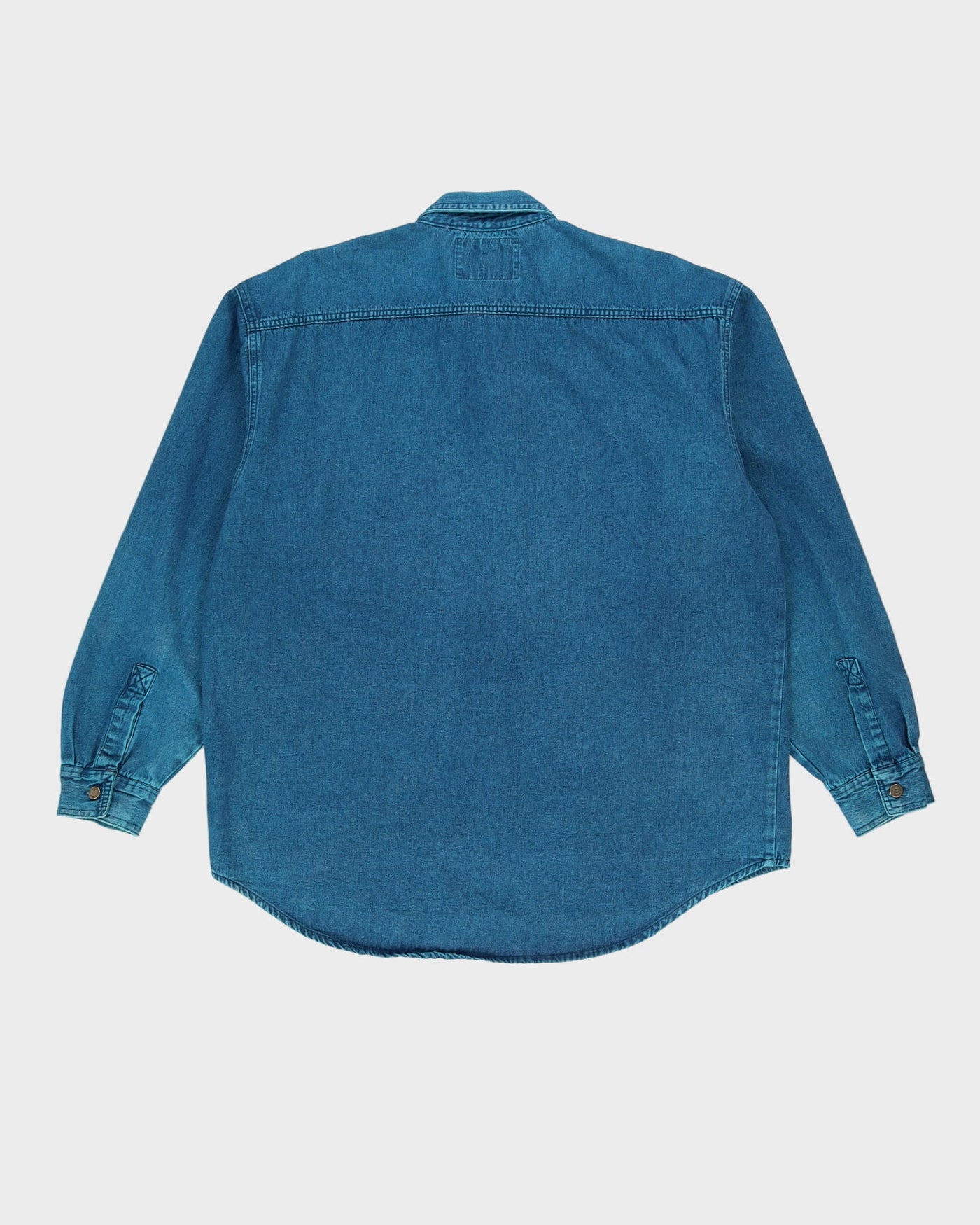 Vintage 90s Javolis Overdyed Denim Long Sleeve Oversized Shirt - L