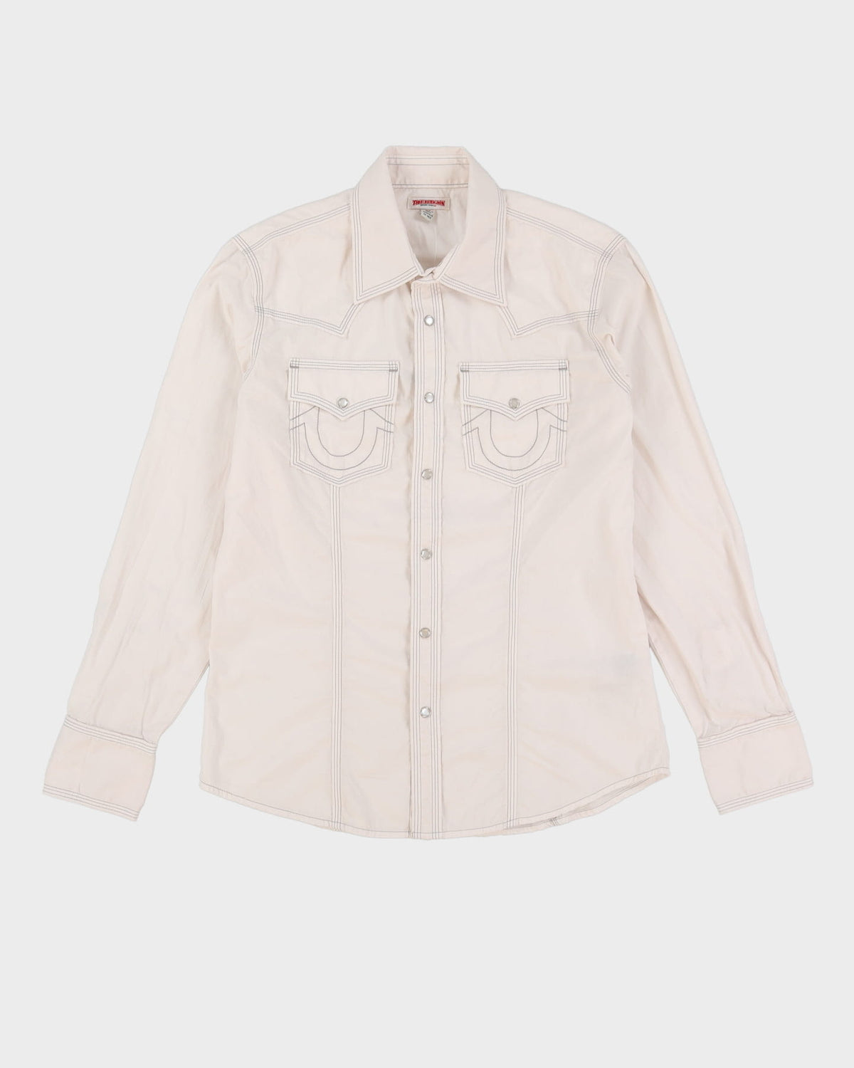 00s Y2K True Religion White Long Sleeve Shirt - M