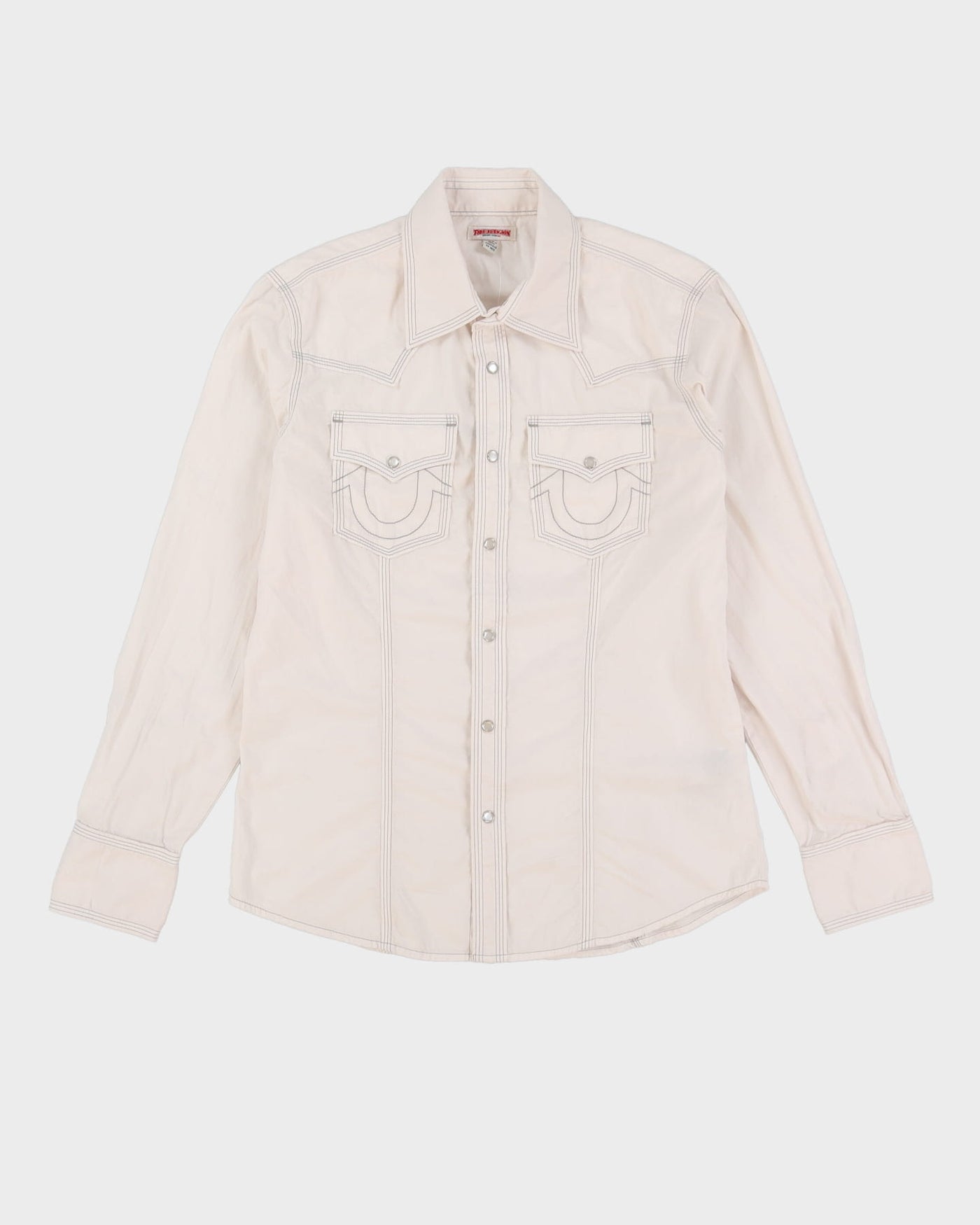 00s Y2K True Religion White Long Sleeve Shirt - M