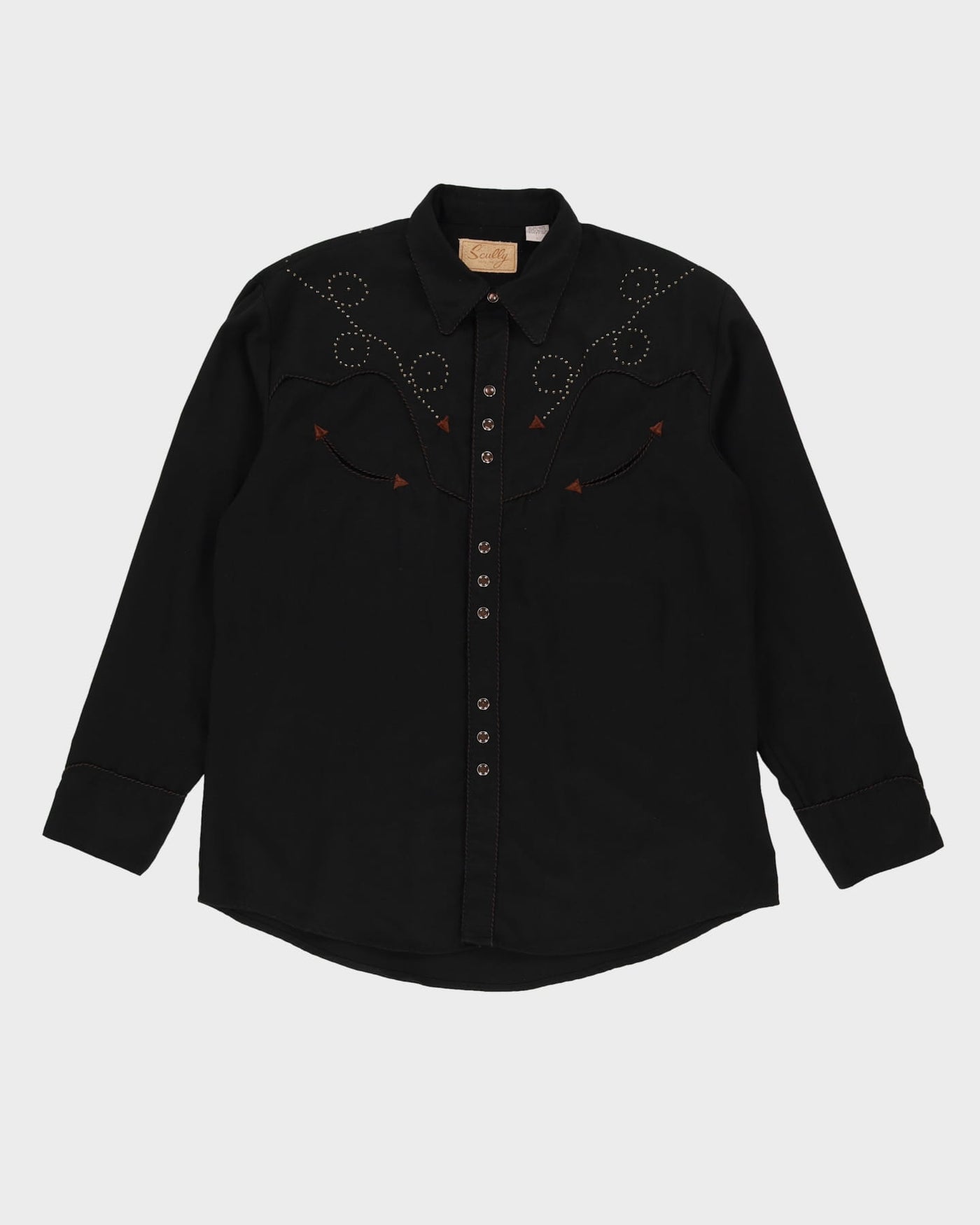 Vintage 90s Scully Black Long-Sleeve Western Shirt - L